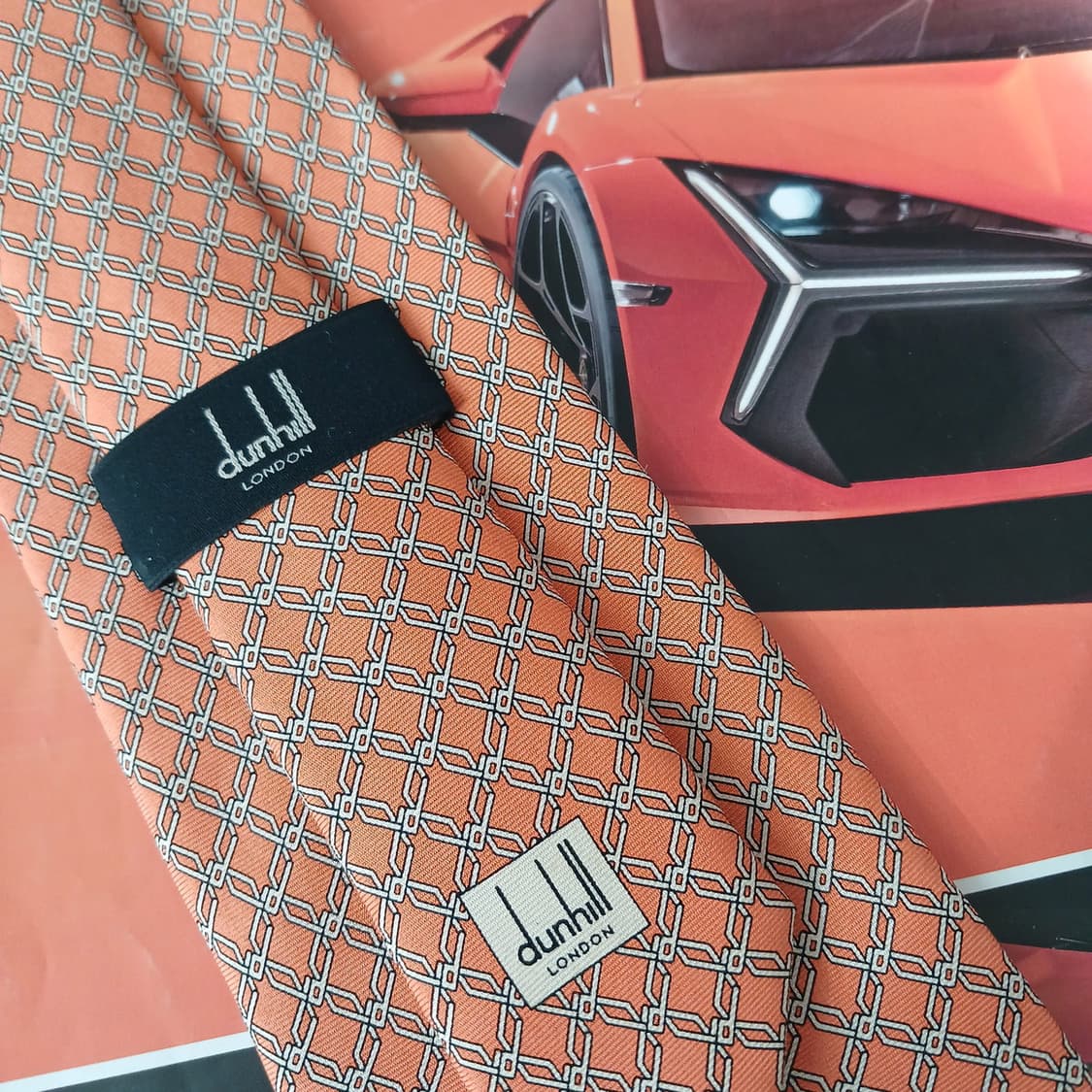 던힐 실크 오렌지 패턴 넥타이 8.9cm A+등급 A19270
 상품이미지5