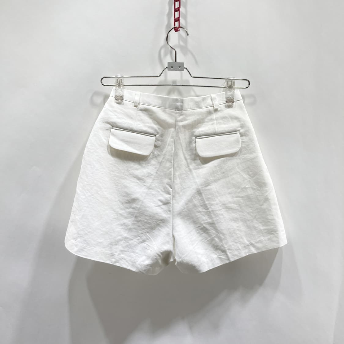 라룸 여성 와이드 핀턱 면반바지 화이트 25 상품이미지2