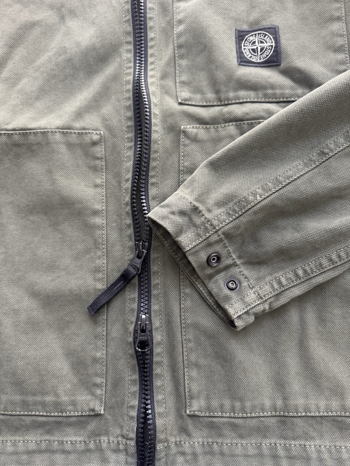 스톤아일랜드 코튼 캔버스 오버셔츠 자켓 올리브 상품이미지2