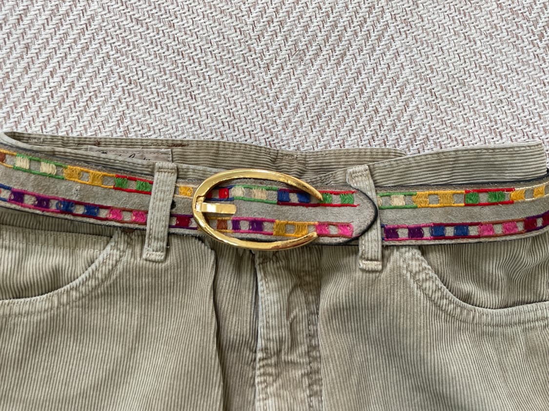 빈티지 에스닉 자수 골드버클 벨트  상품이미지2