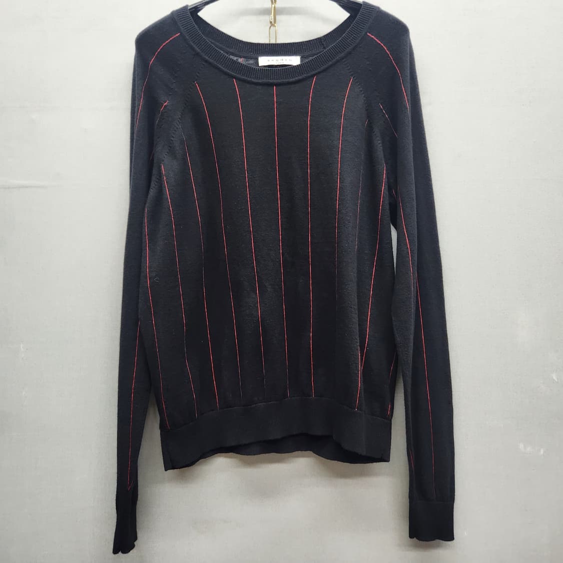 산드로 스펠아웃 스트라이프 코튼 니트 2(S~M) 상품이미지2