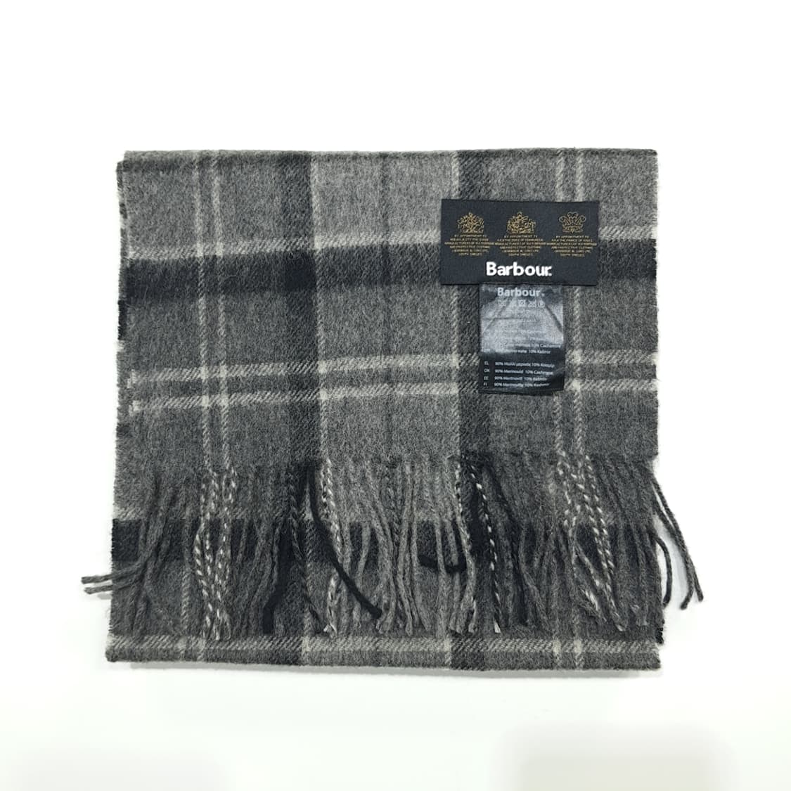 MX329 바버 그레이 타탄체크 메리노 캐시미어 목도리 머플러 상품이미지6
