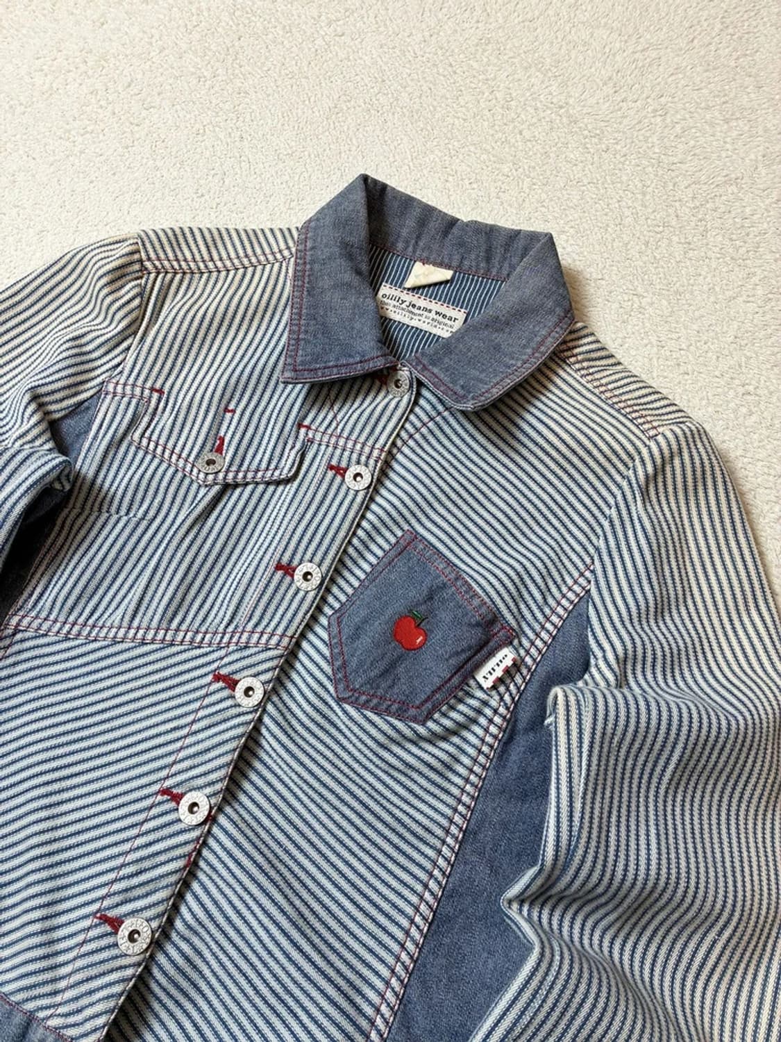오일릴리 90's 히코리 스트라이프 배색 데님 트러커 자켓 PN7812 상품이미지2
