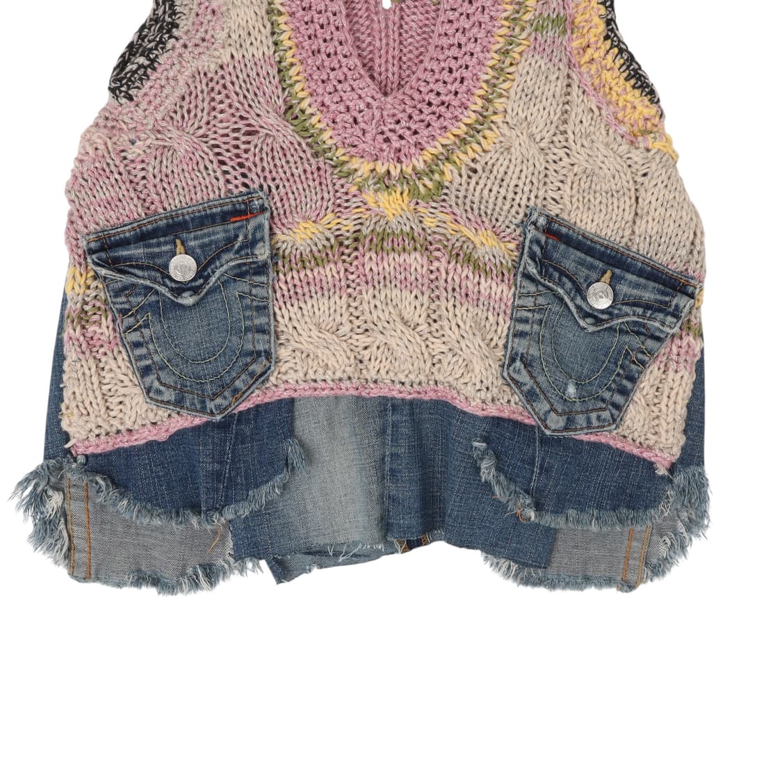 트루릴리젼 커스텀 니트 데님 베스트 상품이미지3