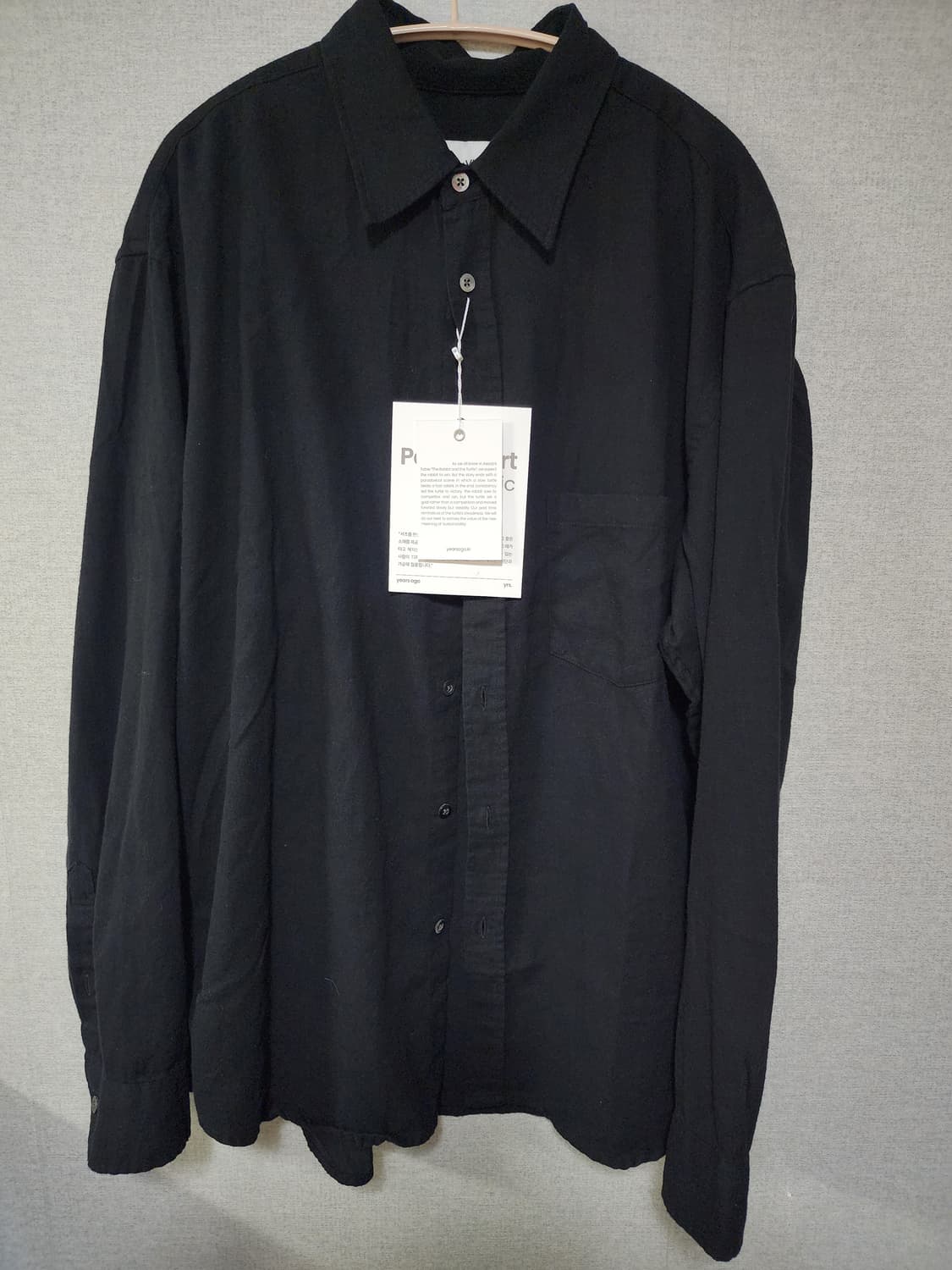[3,L][새상품] 이얼즈어고 소프트 코튼 드릴 포이카 셔츠 V.3 블랙 상품이미지3