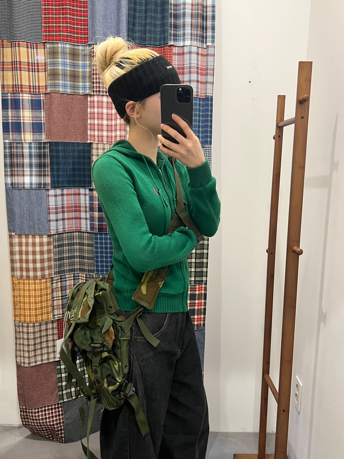 폴로 그린 니트 후드집업 상품이미지5