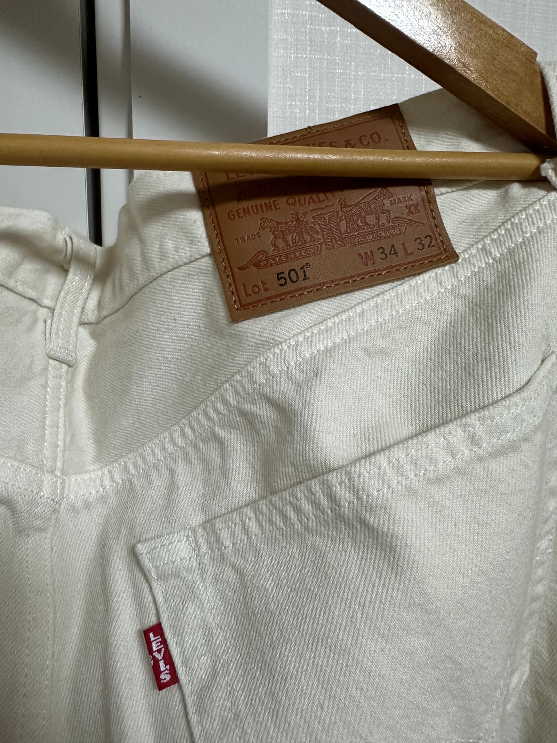 리바이스 501 크림진 W34 L32 상품이미지3