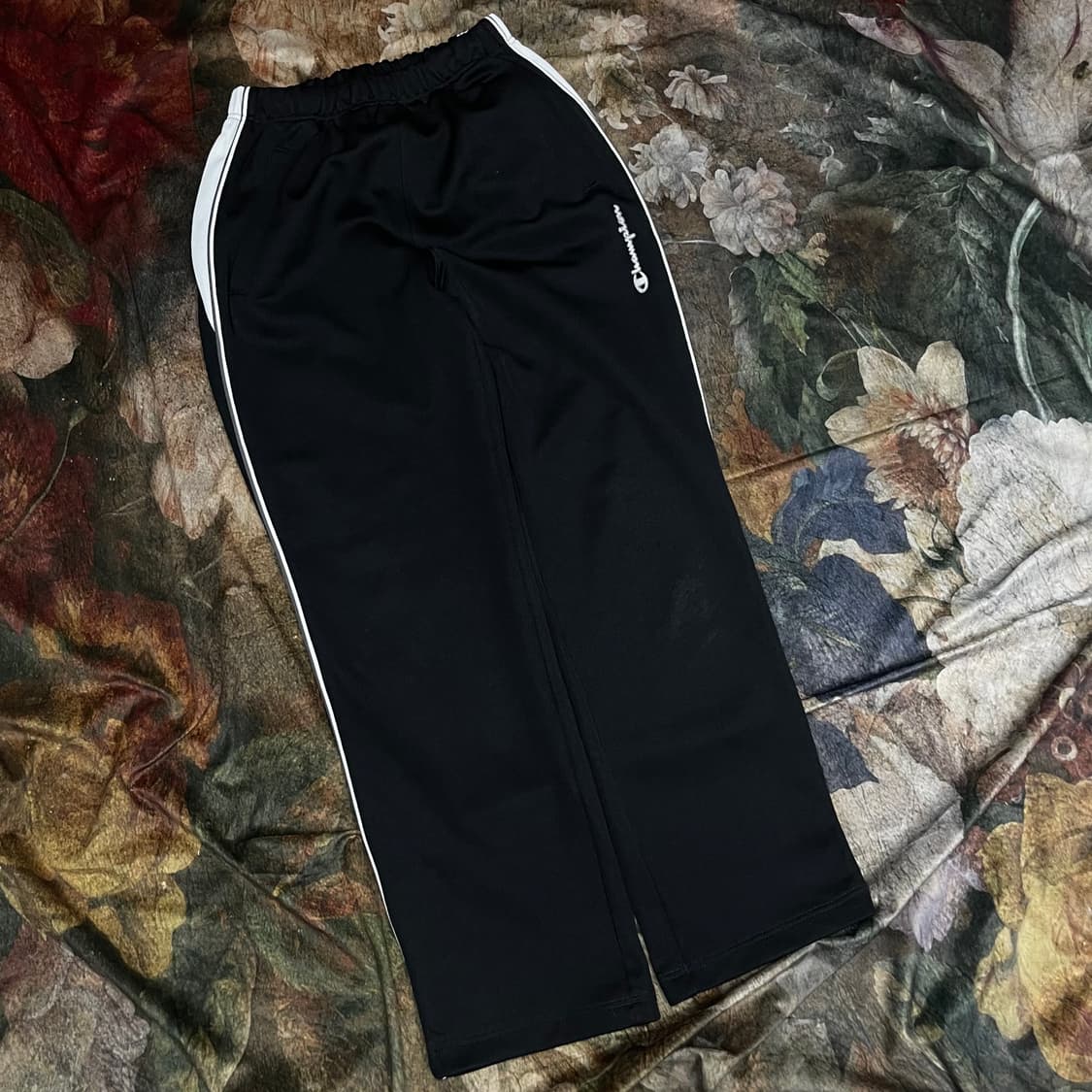 챔피온 빈티지 스몰로고 화이트사이드라인 블랙트랙팬츠 M 상품이미지1