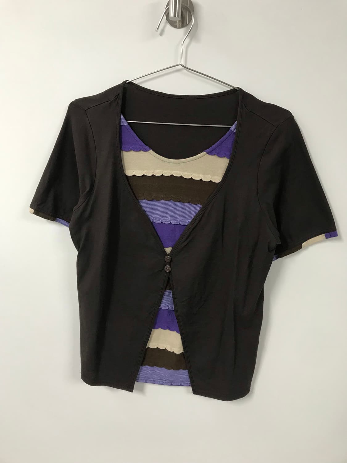 빈티지 레이어드 가디건 티셔츠 상품이미지2