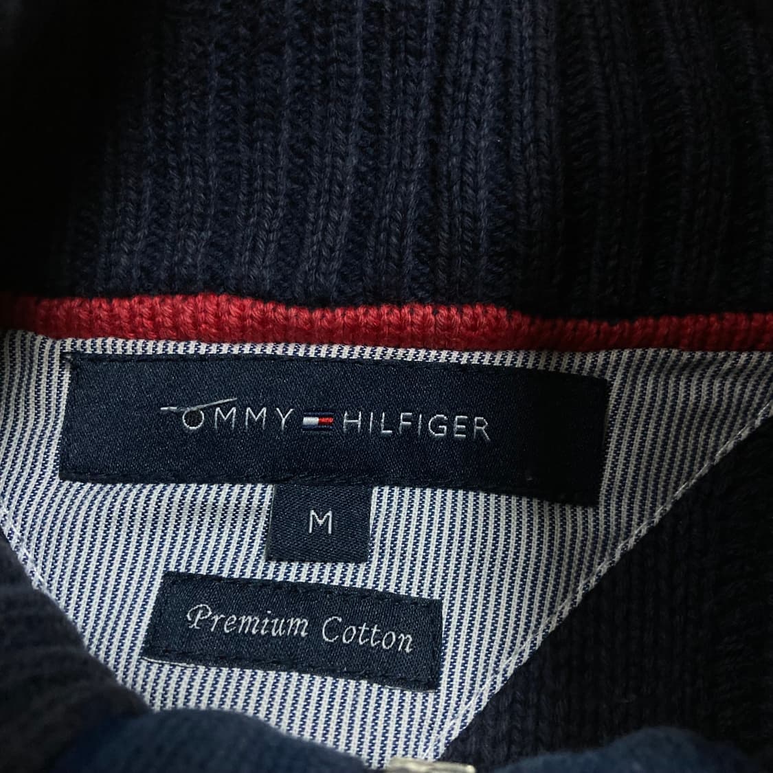 타미힐피거 스몰 로고 네이비 니트 집업 상품이미지3