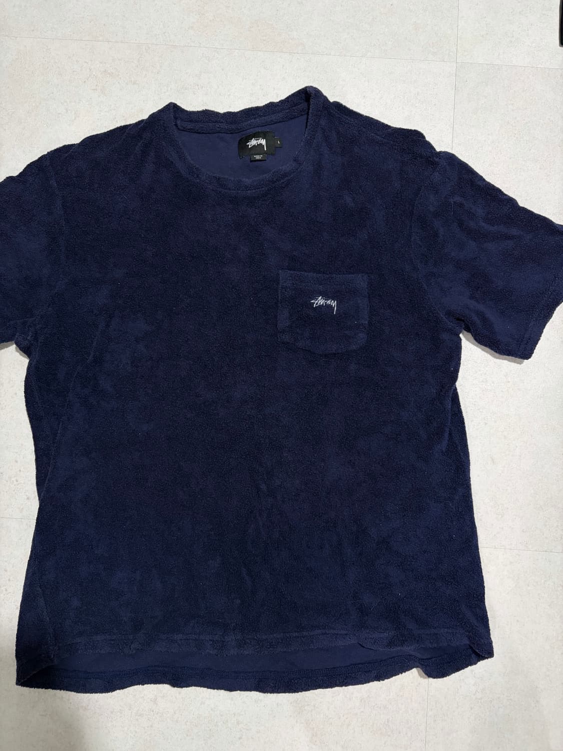 스투시 테리소재 한정라인 반팔 L 상품이미지1