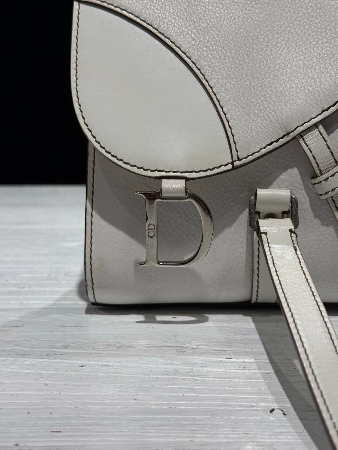 크리스찬 디올 00s 화이트 새들 더블 스트랩 숄더백 상품이미지7