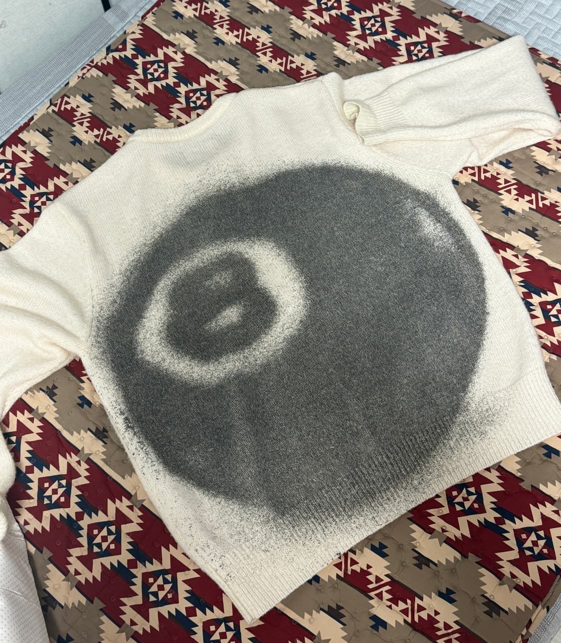 스투시 8볼 니트 M 스프레이 아이보리 상품이미지2