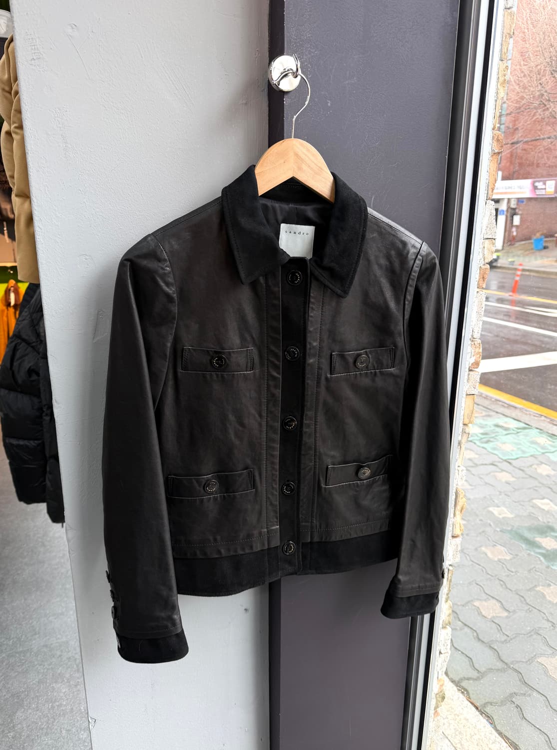 55/ 산드로 램스킨 스웨이드 블렌딩 레더 자켓 상품이미지2