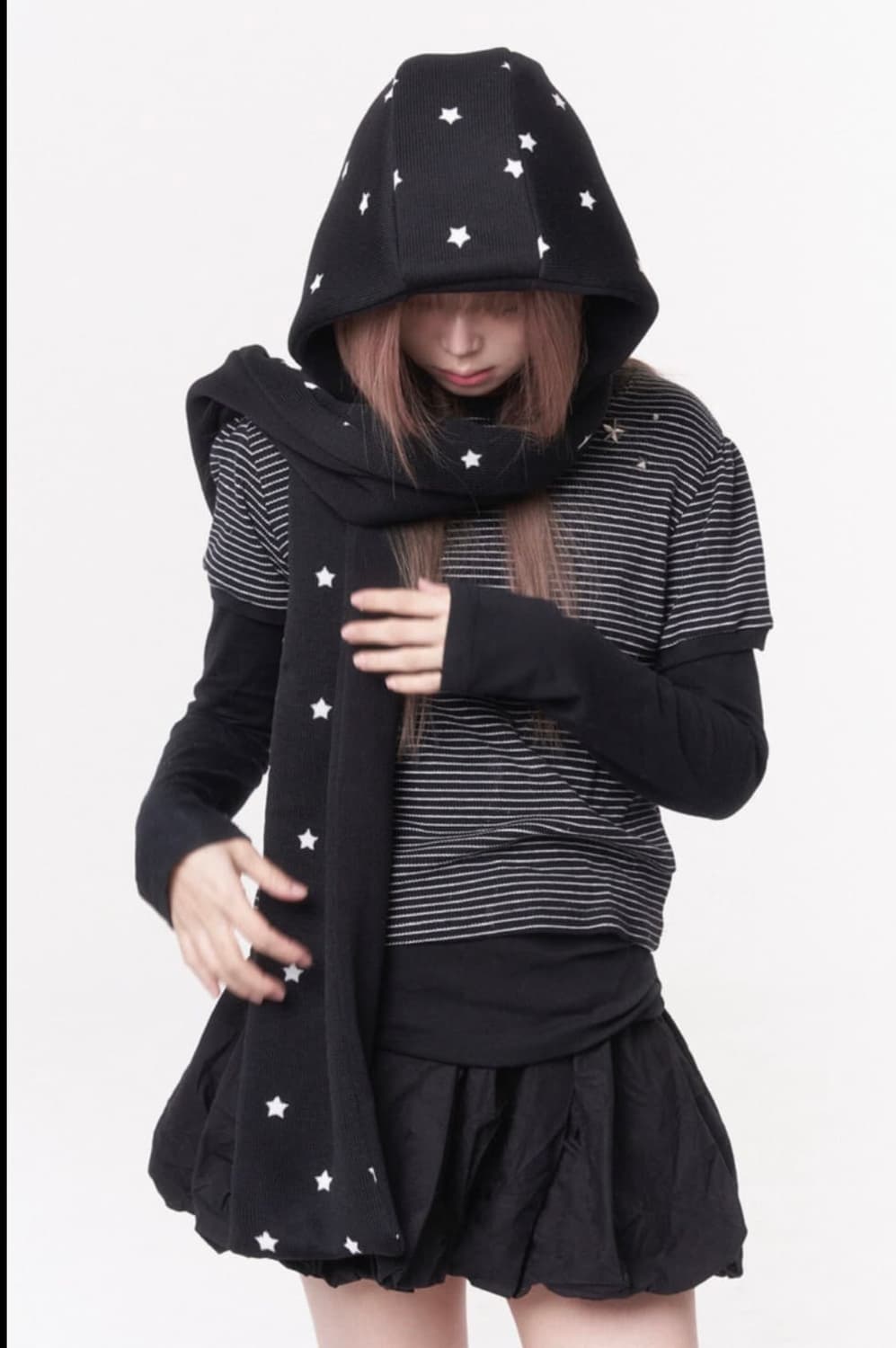 핀쿠노마루 스타리버시블 후드 머플러 상품이미지2