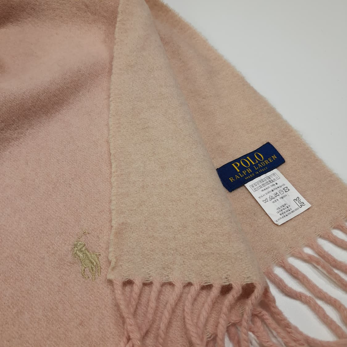 MX614 폴로 00s 이태리판 울 솔리드 라이트핑크 머플러 목도리 상품이미지4