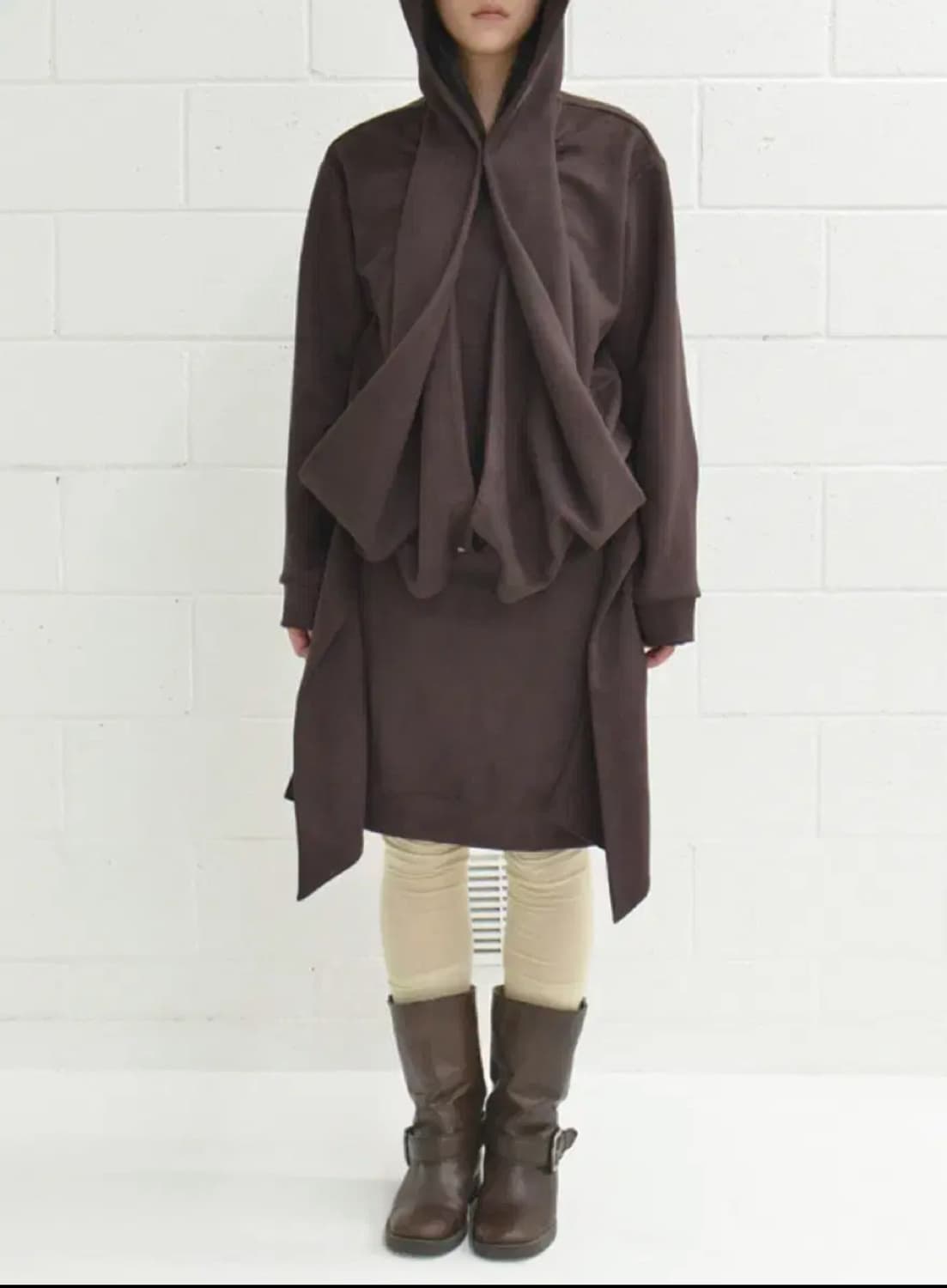 Tiles 스카프 후디 브라운 상품이미지3