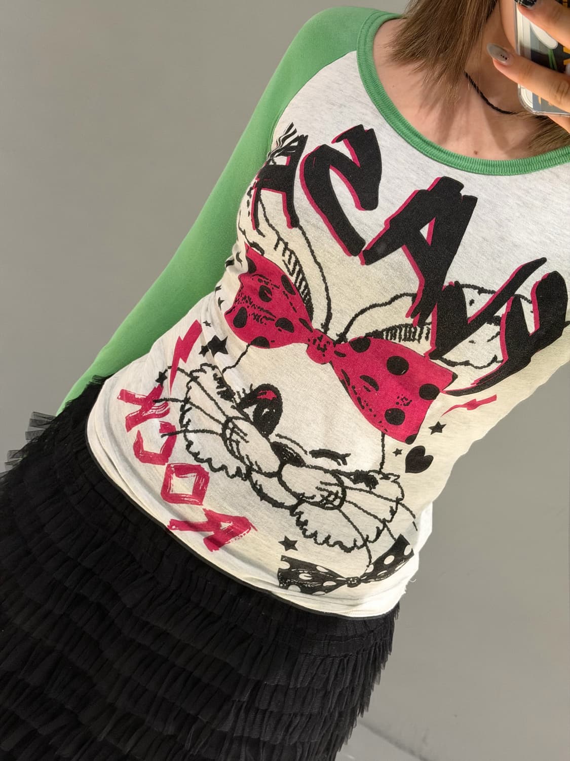 kawaii rabbit raglan long sleeve 상품이미지3
