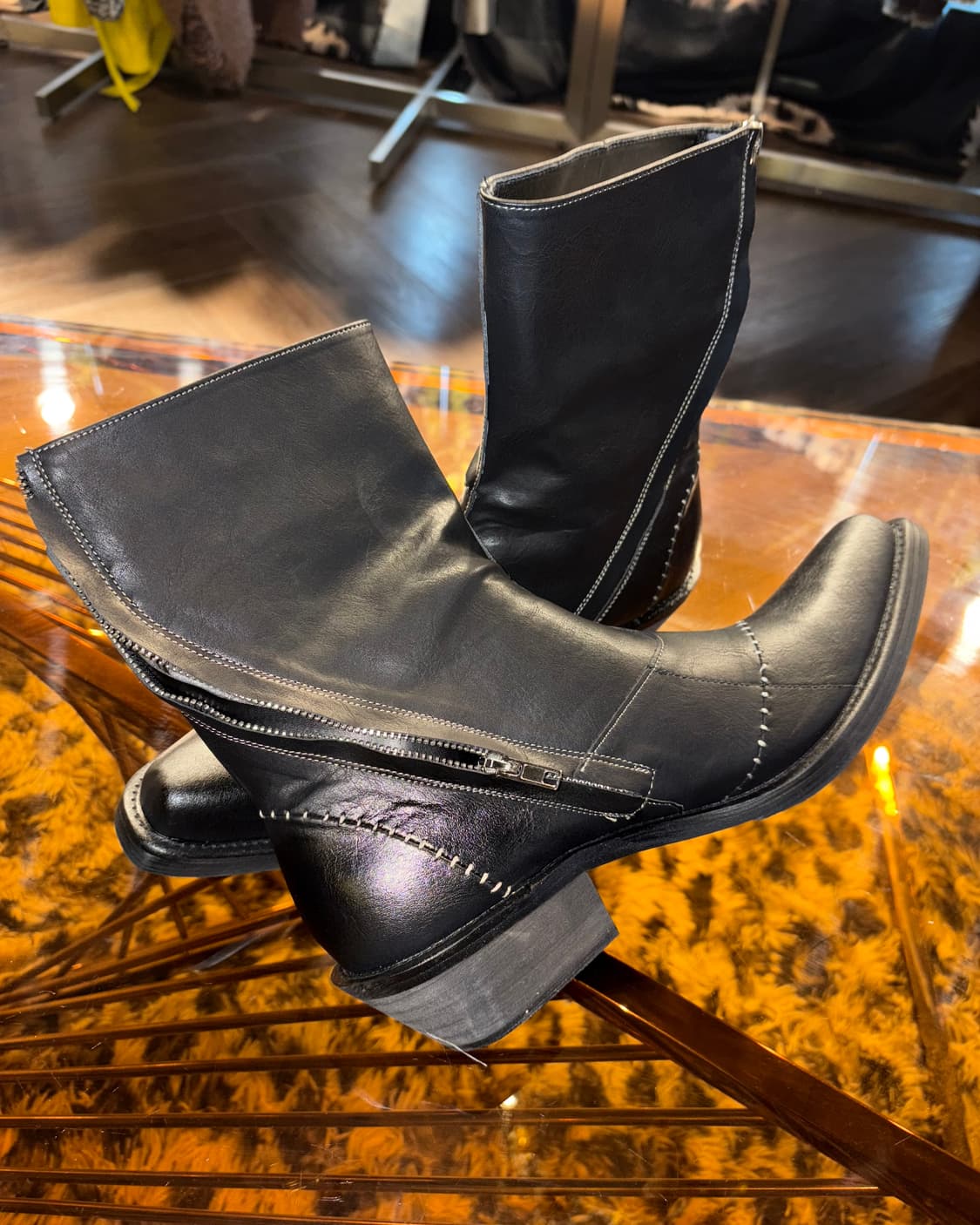 Opium Dark Crest Side-Zip Heel Boots  상품이미지2