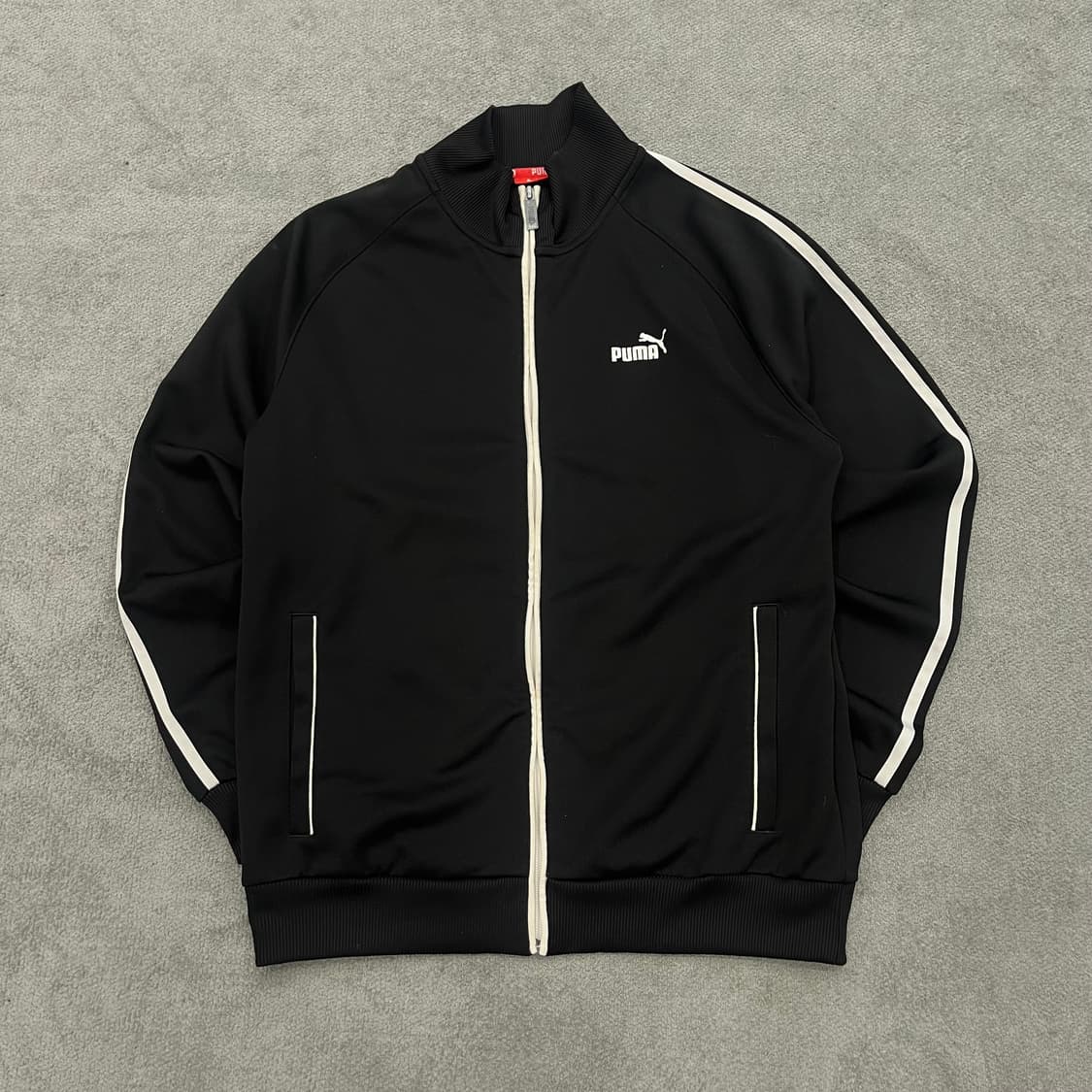 L 푸마 블랙 트랙 자켓 화이트 라인 상품이미지1
