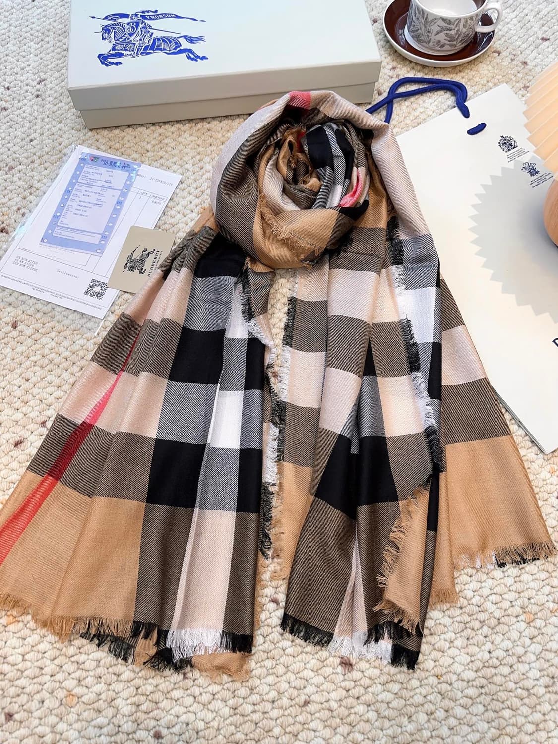 버버리숙녀 리버서블 스카프100% 램스울 상품이미지4