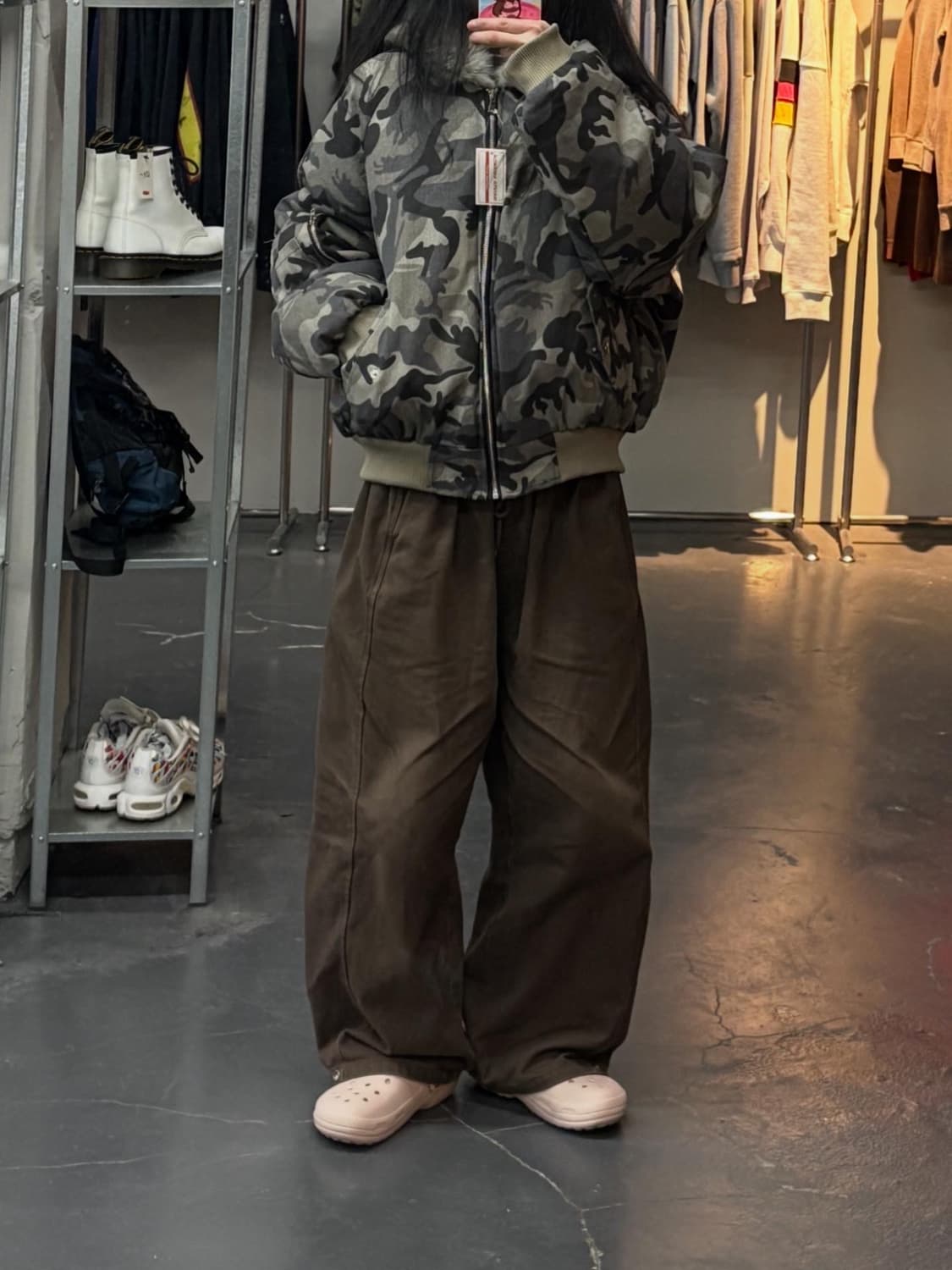 빈티지 카모 후드퍼 패딩 A3120 상품이미지1