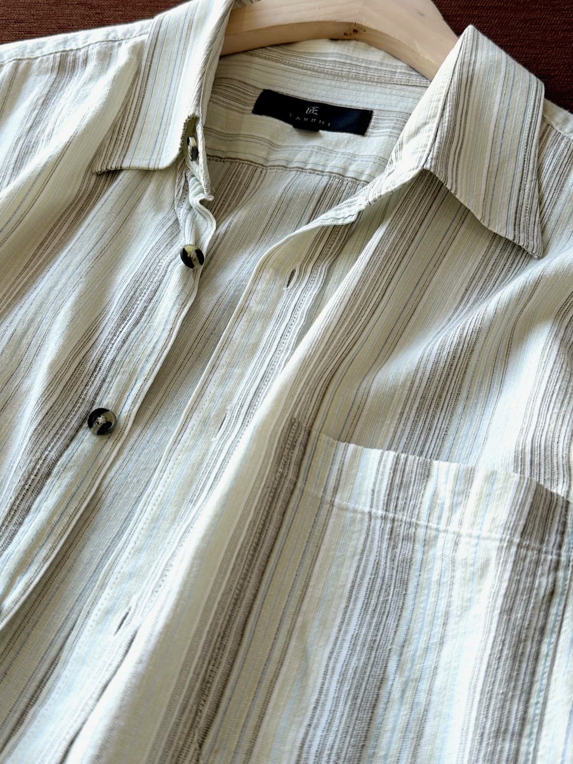 Light fabric natural check shirt 상품이미지2
