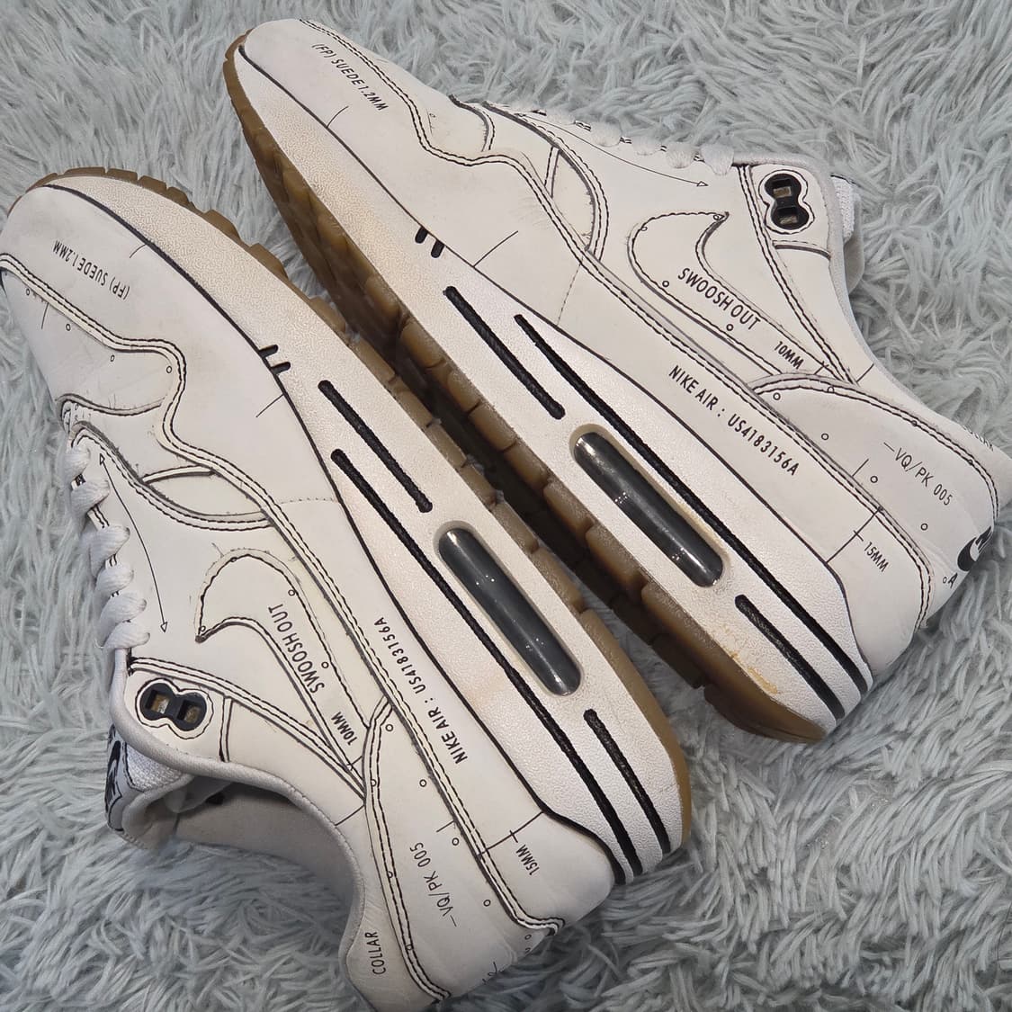 7q-23:나이키 에어맥스 1 스케치 투 셀프 화이트 (23cm)-희귀템 상품이미지8