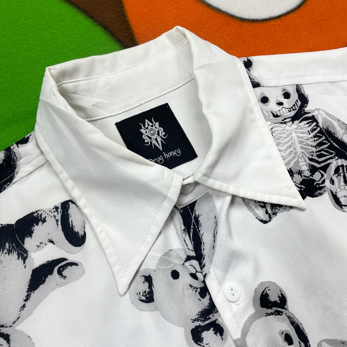 드럭 허니 패턴 오버핏 셔츠 상품이미지3