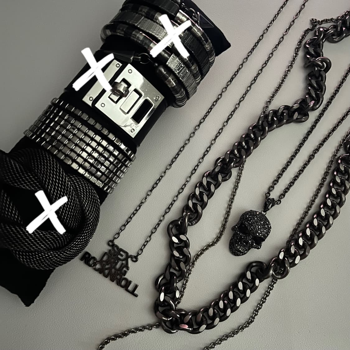 빈티지 악세서리 목걸이 팔찌 반지 갸루 펑크 체인 락시크 상품이미지2