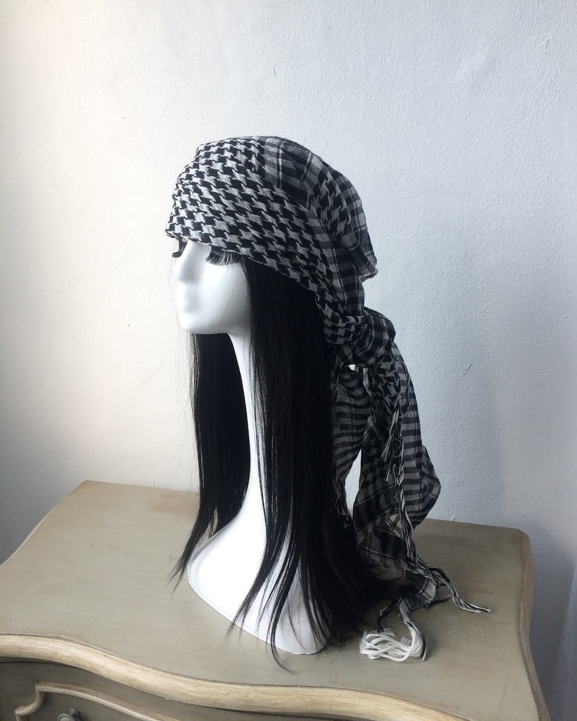 pattern fringe scarf 상품이미지2