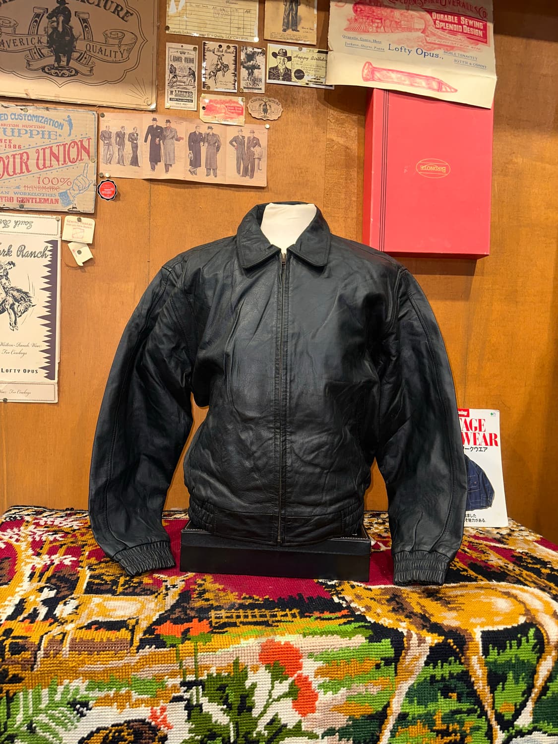 ( L-XL ) 봄버자켓 푸퍼자켓 레더자켓 항공점퍼 빈티지가죽자켓 상품이미지3