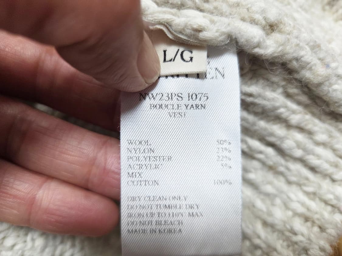 낫띵리튼(NOTHING WRITTEN) 부클 얀 베스트니트 프리사이즈 상품이미지4