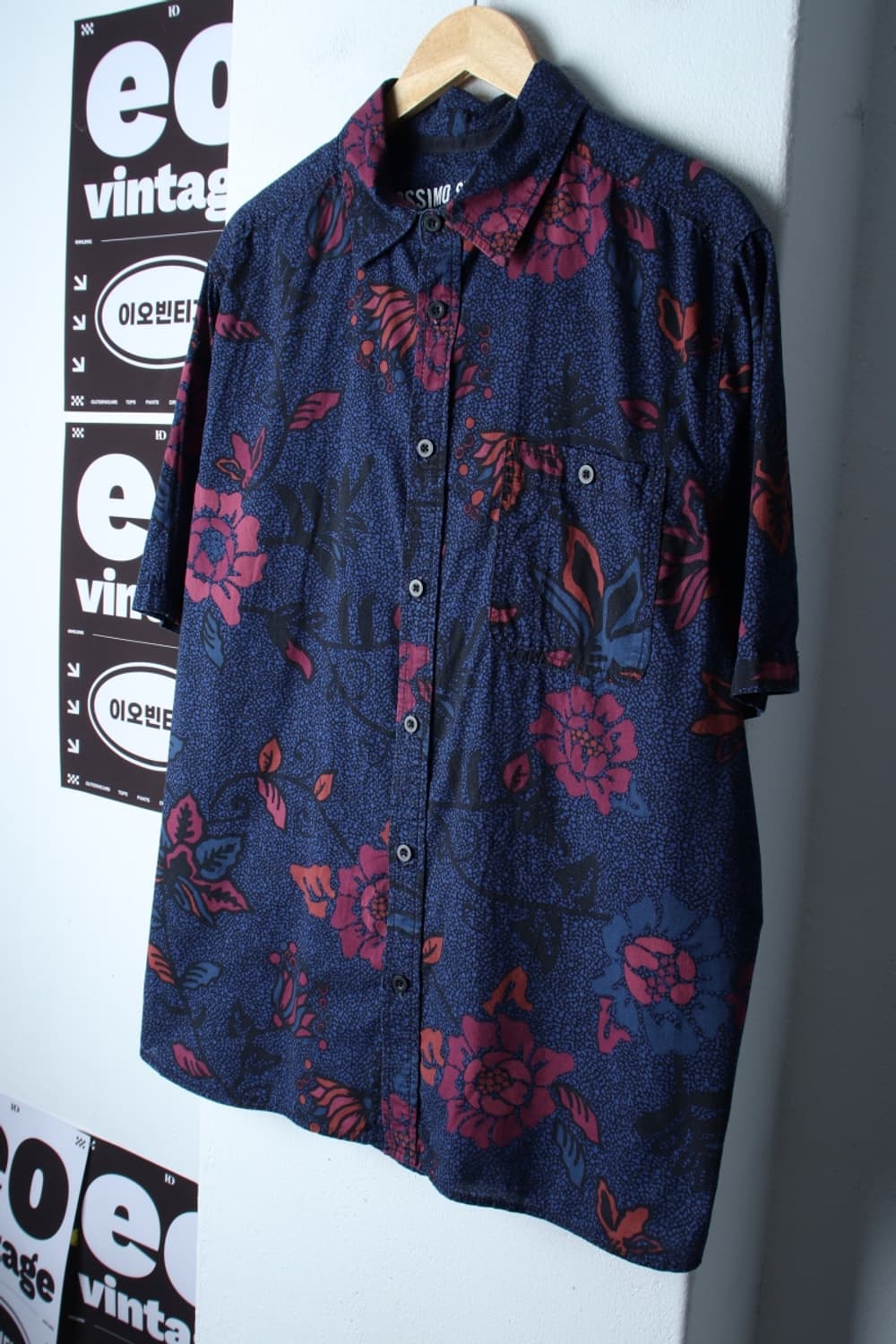 (XL-2XL) 모시모 반팔셔츠 남방 USA 하와이안 블루-H33348 상품이미지1