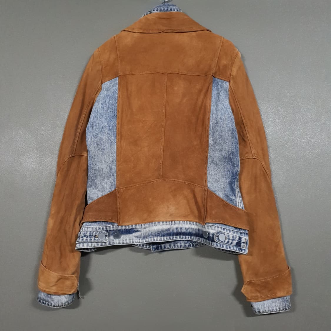 여성 S) 올세인츠 염소 스웨이드 지퍼 디테일 플레임 바이커 데님 자켓 상품이미지10