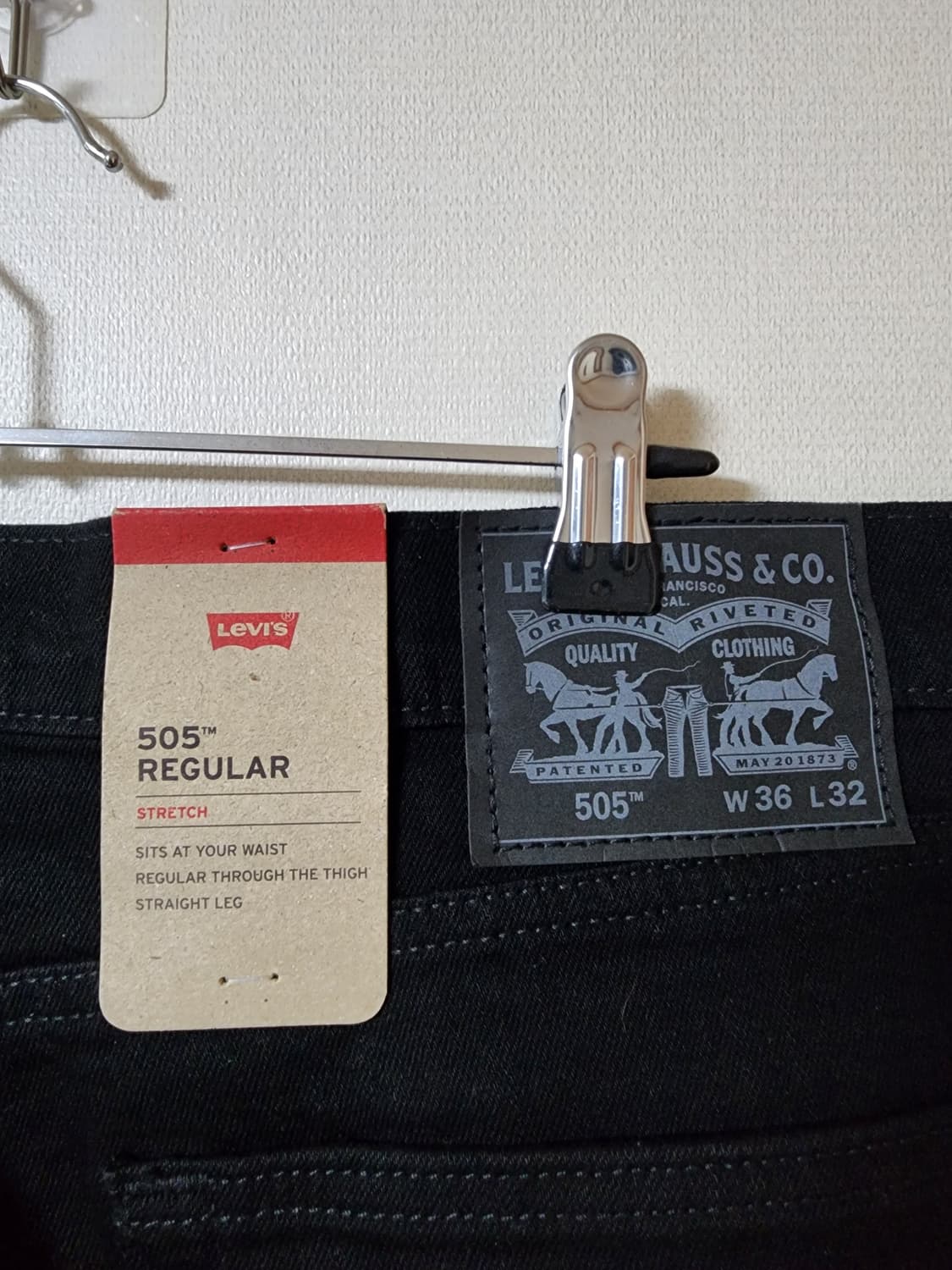 리바이스 505 데님 블랙 36 새상품 상품이미지3