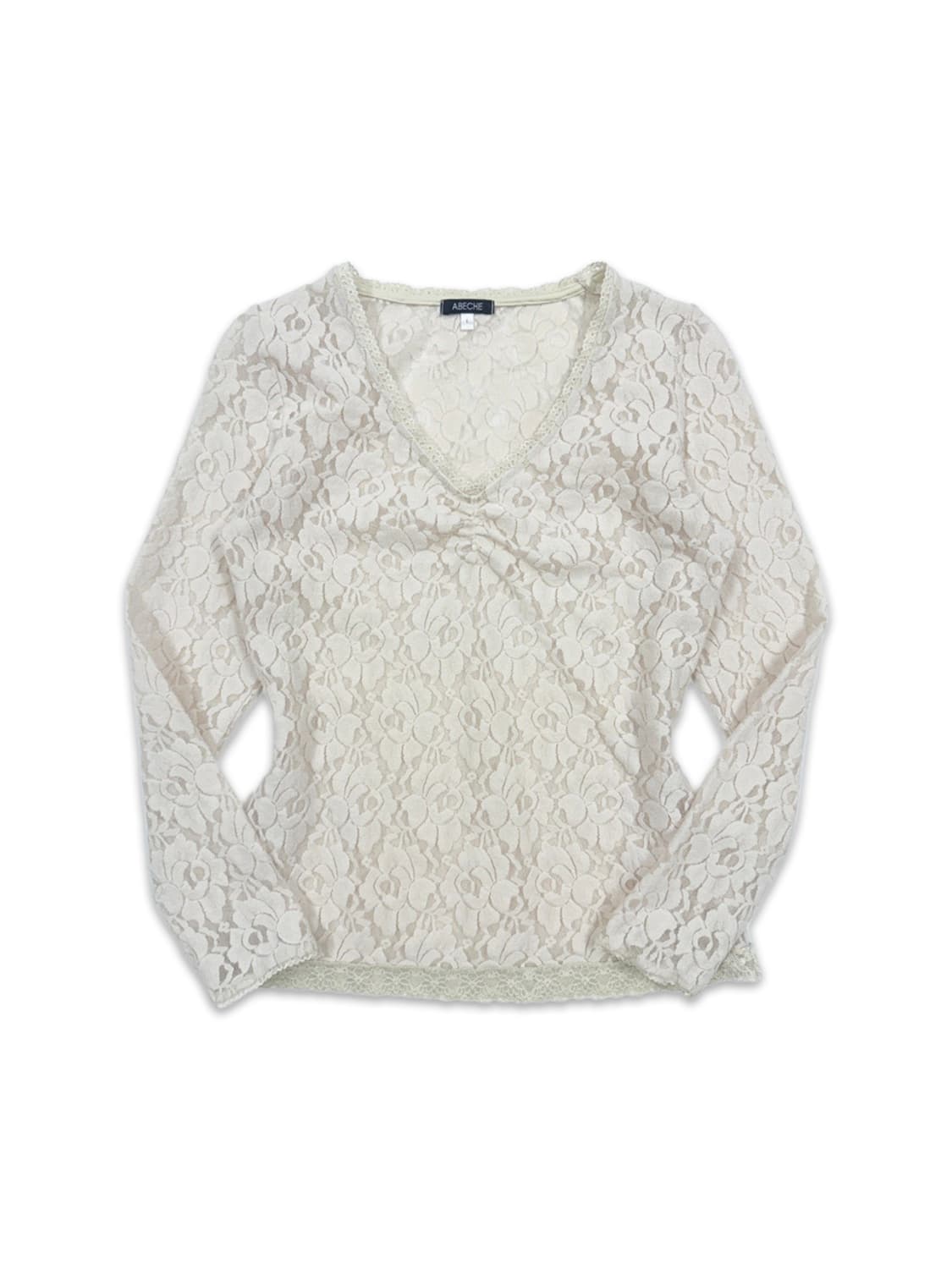 빈티지 아이보리 시스루  긴팔티 상품이미지1