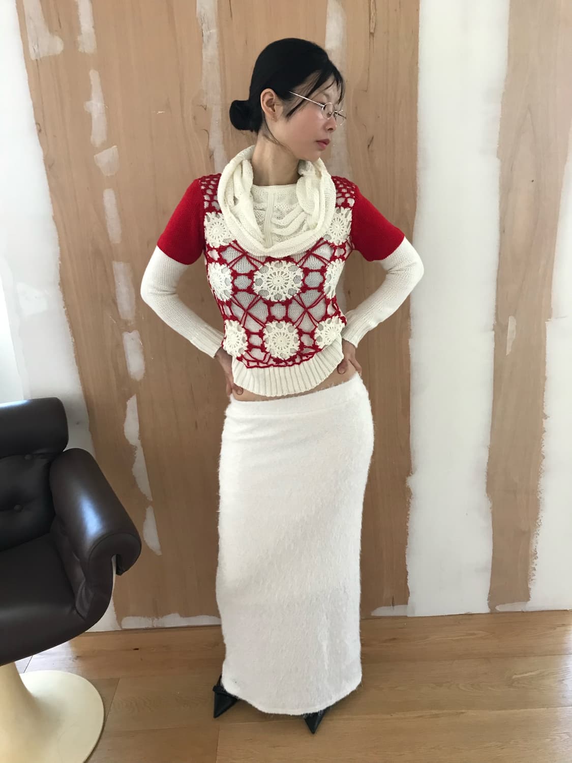 vintage crochet knit 상품이미지5