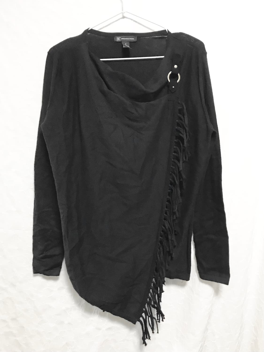 빈티지 아카이브 드레이프 프린지 버클 랩 니트 가디건 상품이미지6