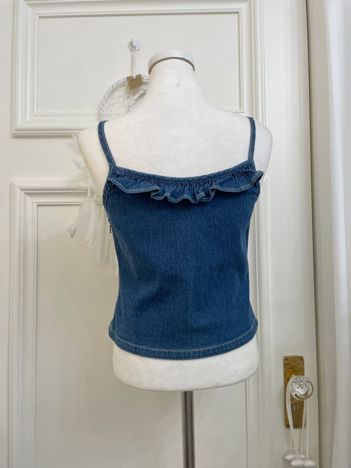 denim ruffle point twinkle span sleevele 상품이미지3
