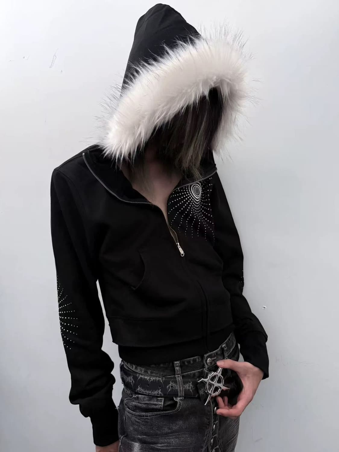 Nightflare Stud Fur Zip 상품이미지2