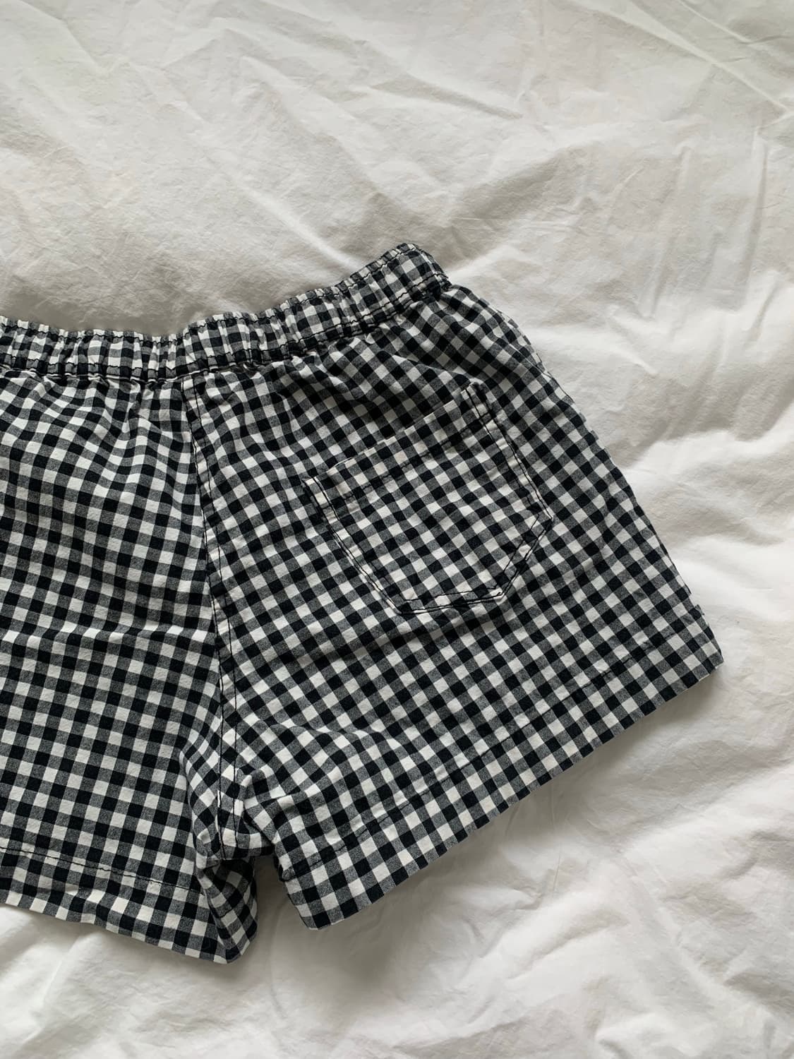 깅엄 체크 쇼츠 상품이미지5