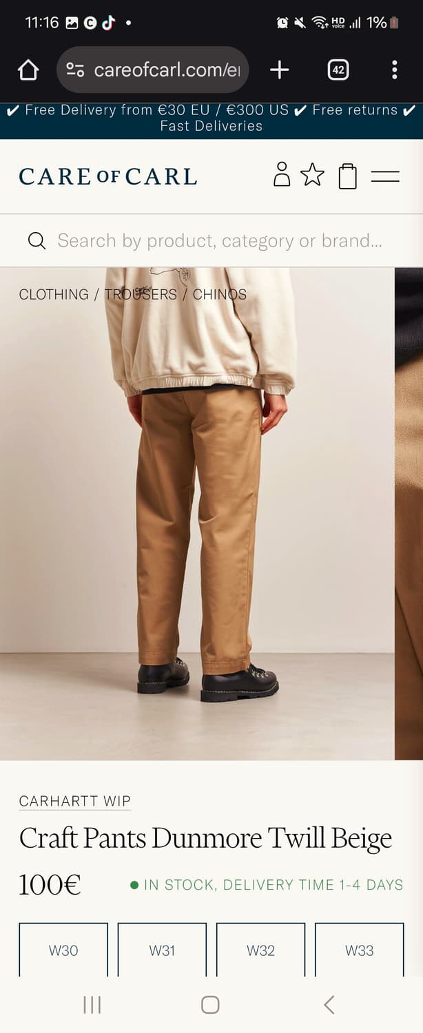 칼하트 craft paint 바지 상품이미지1