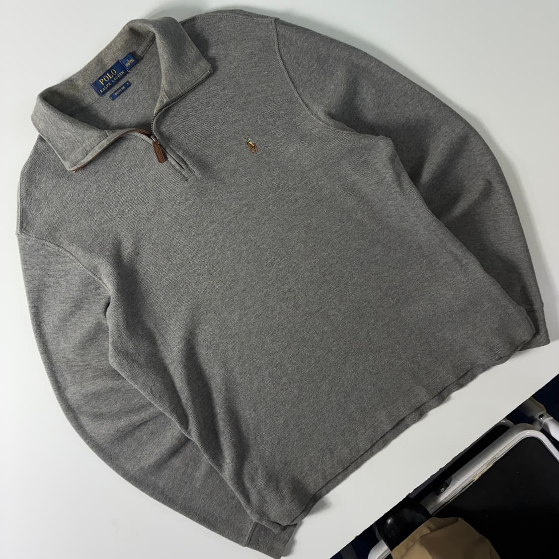 Polo  폴로 랄프로렌 자수 코튼 에스테이트 립 그레이 반집업 상품이미지2