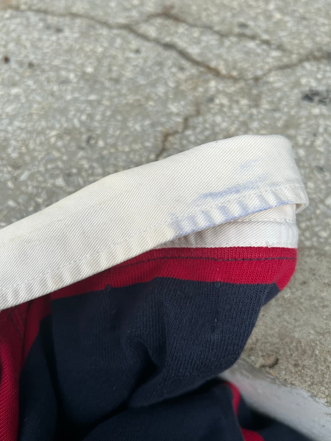 2000s 폴로 레드&네이비 럭비 카라 포니 롱슬리브 상품이미지4