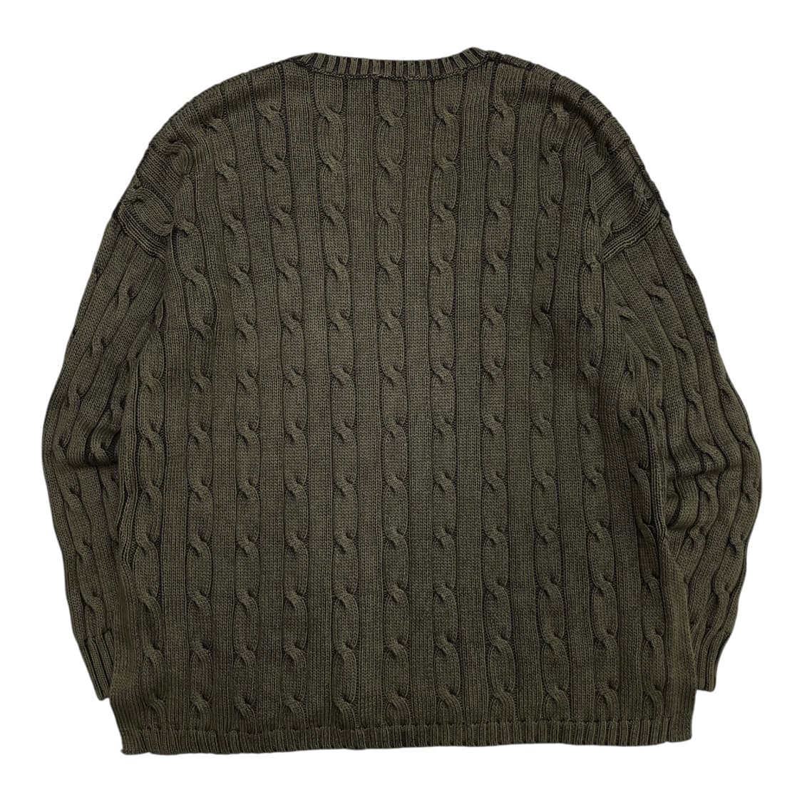 폴로 랄프로렌 카키 꽈배기 브이 니트 S 상품이미지3