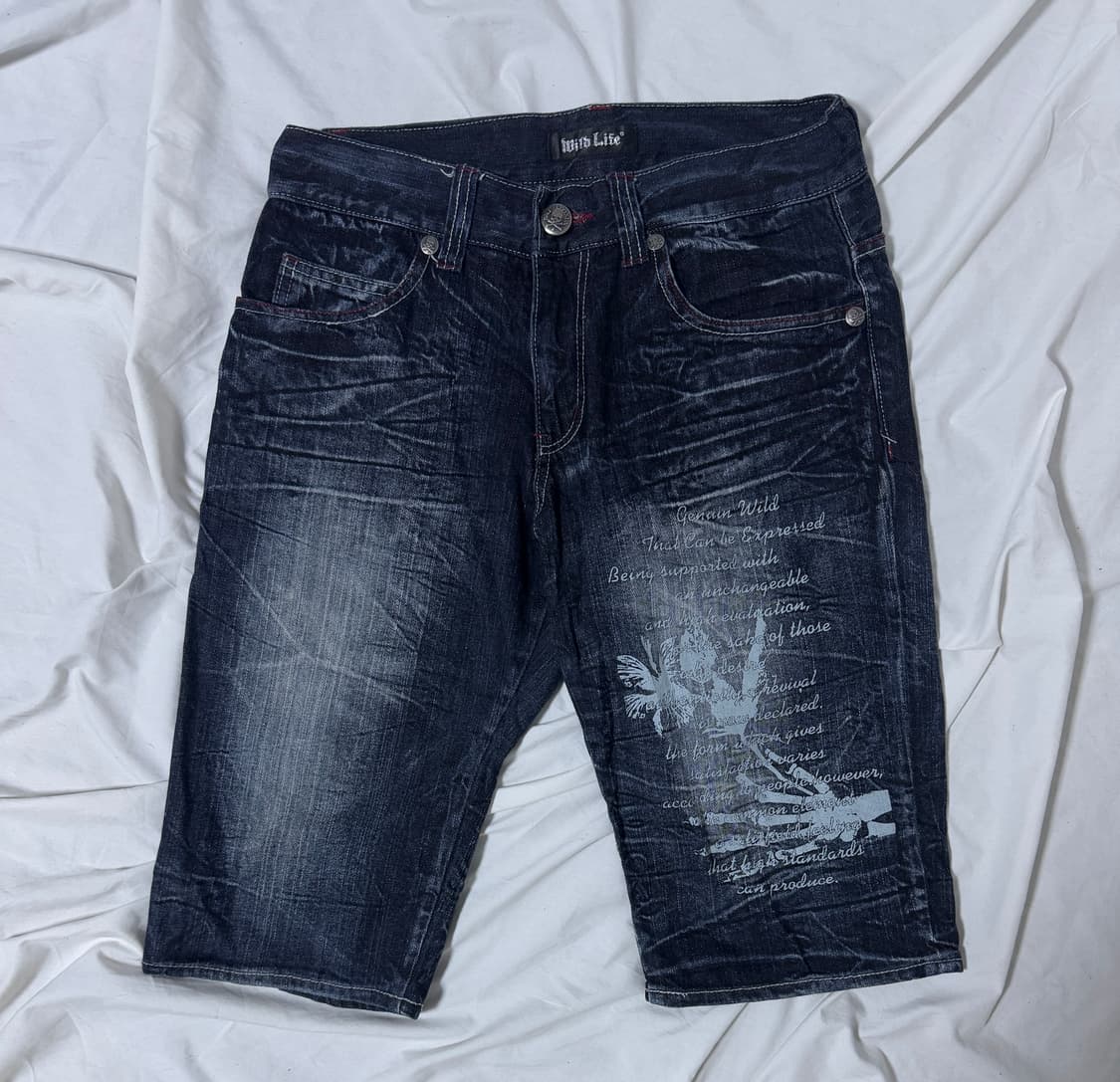 Mild life 레터링 데님 쇼츠 y2k punk 상품이미지1