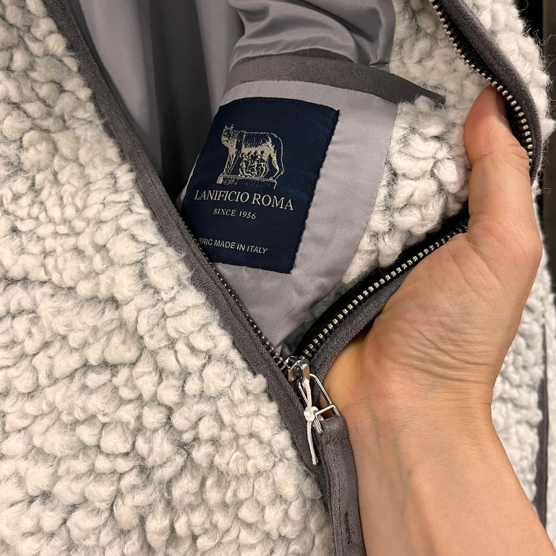 [택포](L) 인사일런스 ROMA 울 시어링 자켓 화이트 상품이미지7