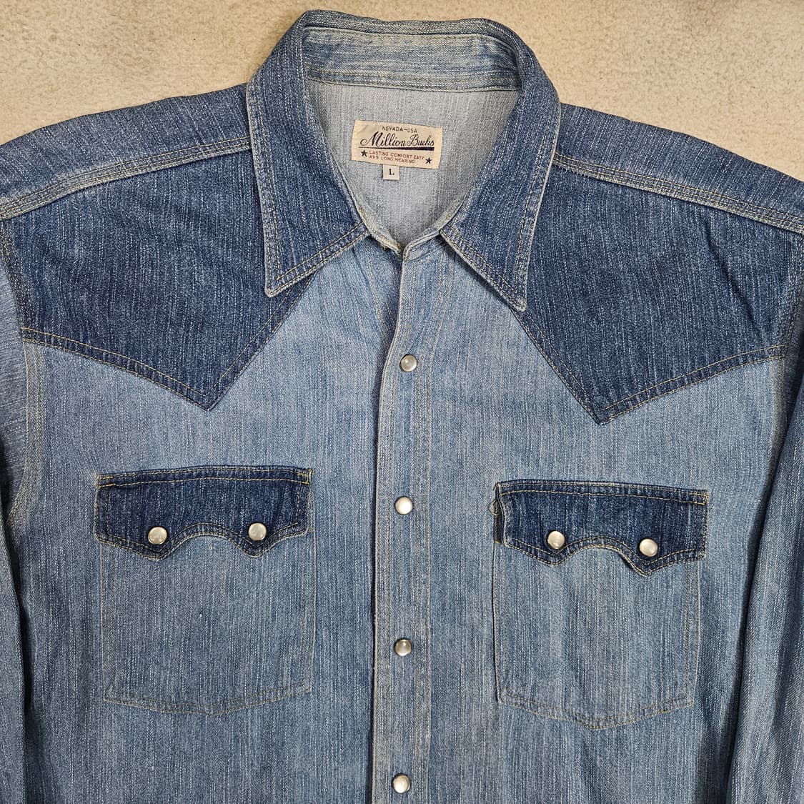 빈티지 데님 웨스턴 셔츠 L 상품이미지3