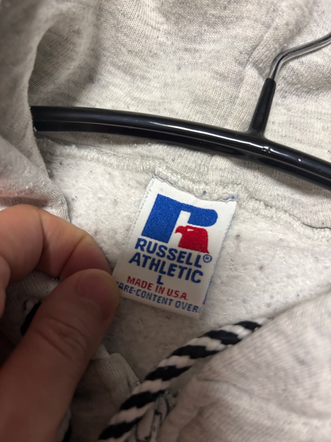 70s 빈티지 러셀 후드 집업 멜란지그레이 L 박스핏 상품이미지3